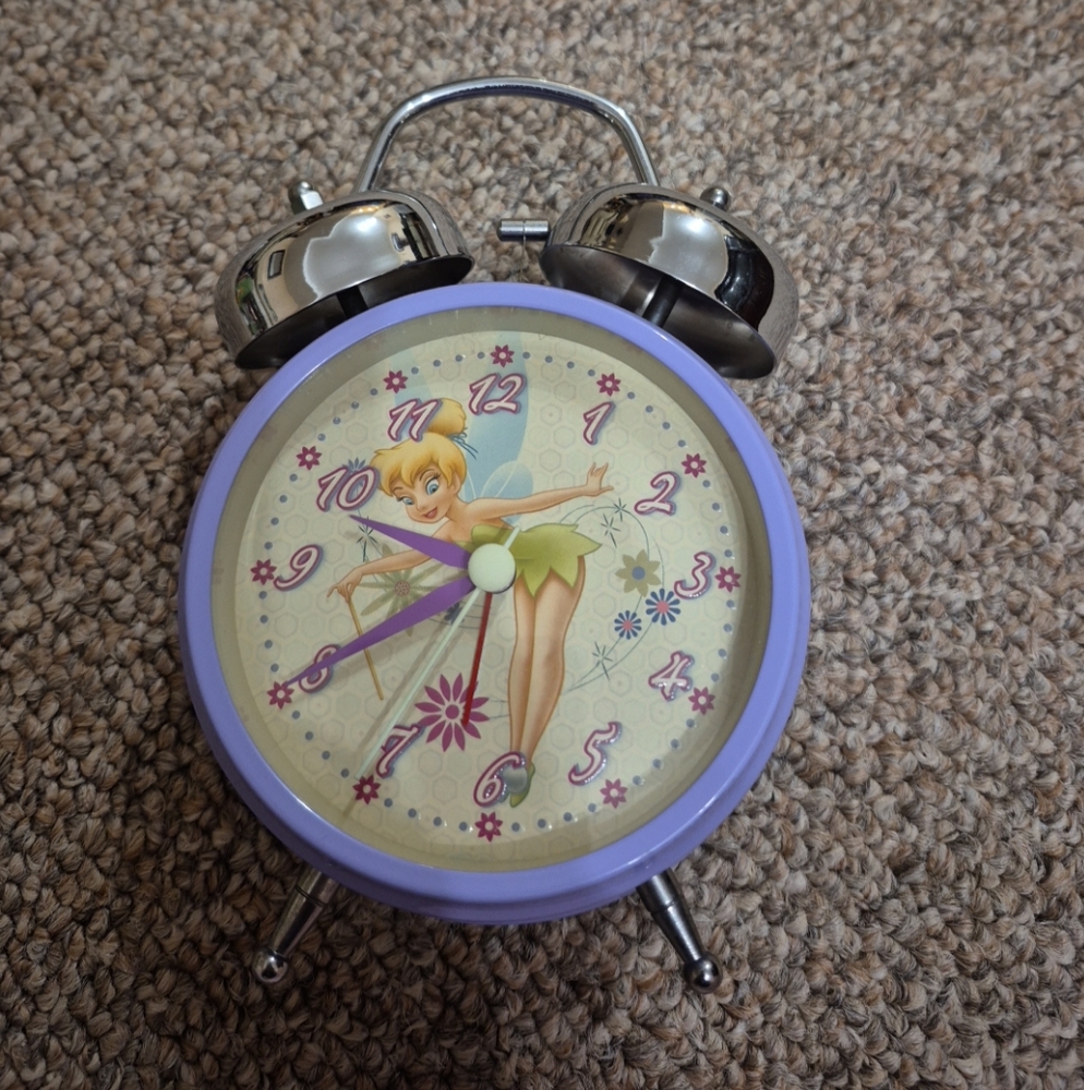 Disney Tinker Bell Fairy Vintage Style Alarm Clock EUC